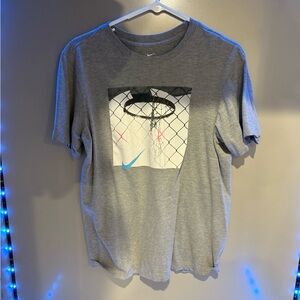 Nike Gray Short Sleeve Tee with Graphic Design